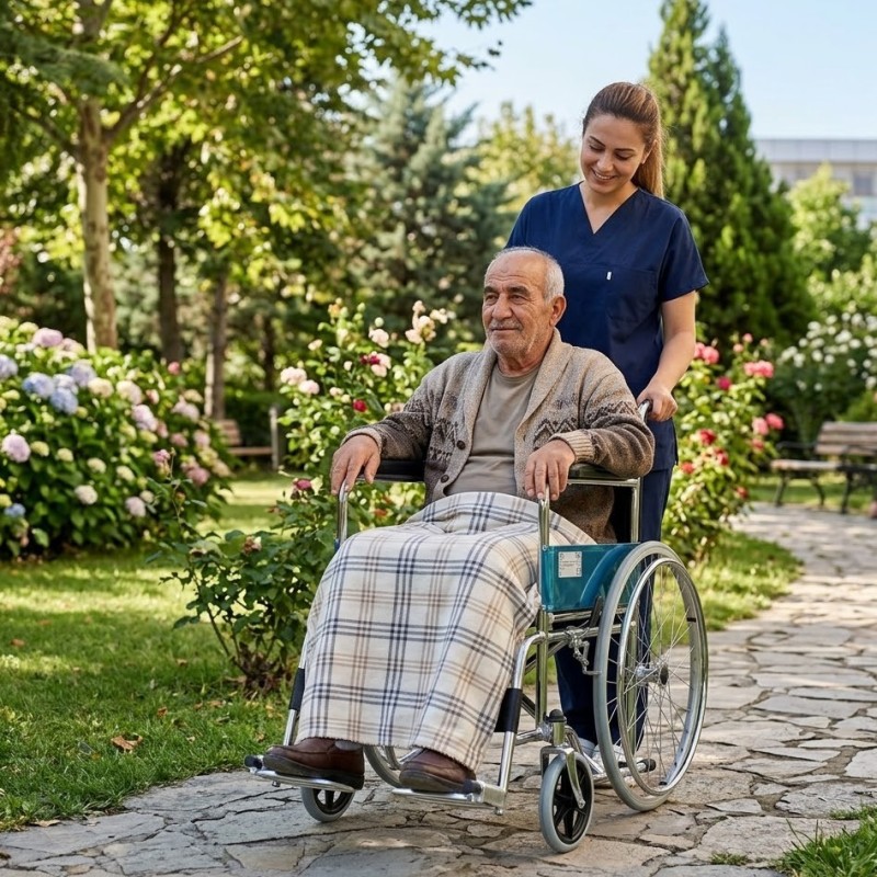 Golfi G101 Deri Ekonomik Manuel Tekerlekli Sandalye