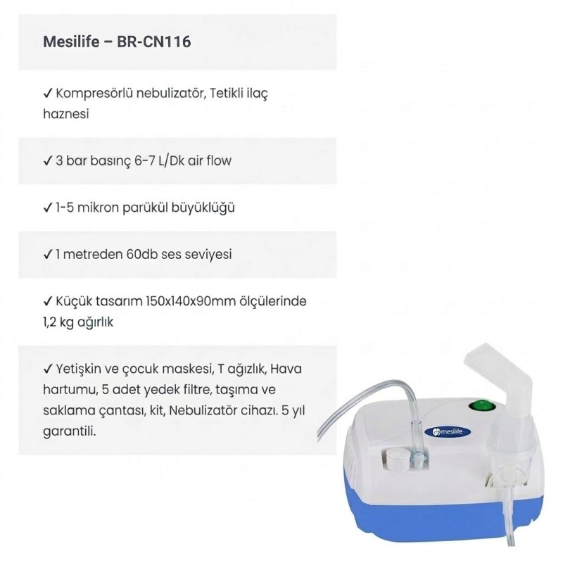 Mesilife BR-CN116 Nebulizatör Cihazı