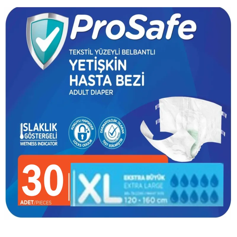 Prosafe Tekstil Belbantlı Hasta Bezi 30'lu XLarge